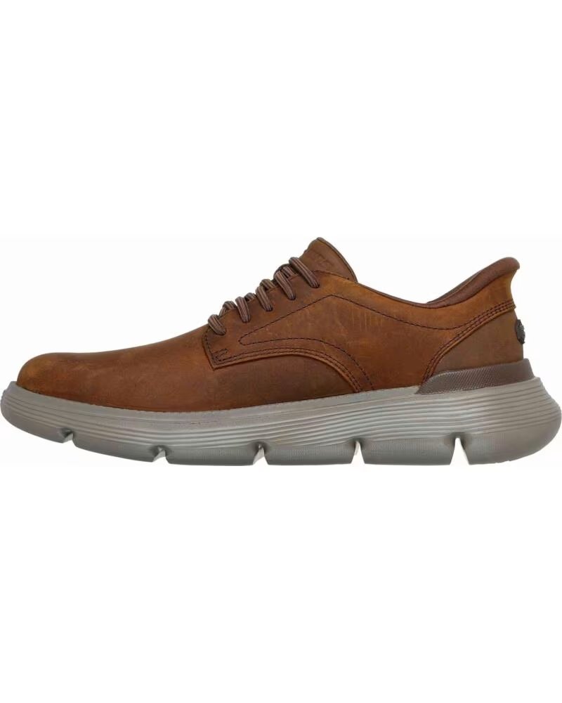 SKECHERS ZAPATOS 205353-CDB EN MARRON PARA HOMBRE DARK BROWN LEATHER - SYNTHETIC