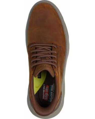 SKECHERS ZAPATOS 205353-CDB EN MARRON PARA HOMBRE DARK BROWN LEATHER - SYNTHETIC