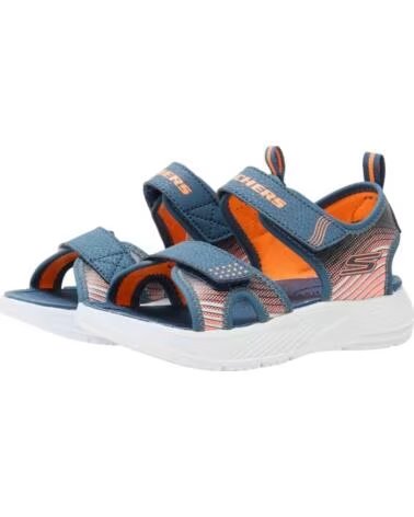 SKECHERS SANDALIAS 407034L-NVOR EN AZUL Y NARANJA UNISEX