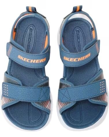 SKECHERS SANDALIAS 407034L-NVOR EN AZUL Y NARANJA UNISEX