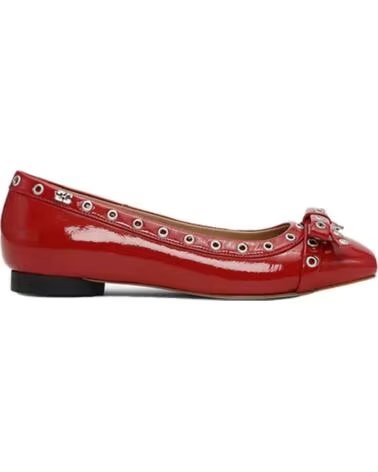 GANNI MANOLETINAS BAILARINA EYELETS BOW NAPLACK EN ROJO PARA MUJER RED