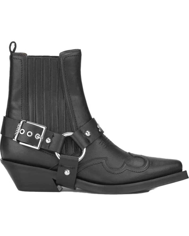 GANNI BOTAS FITTED CHELSEA WESTERN BOOT EN NEGRO PARA MUJER BLACK