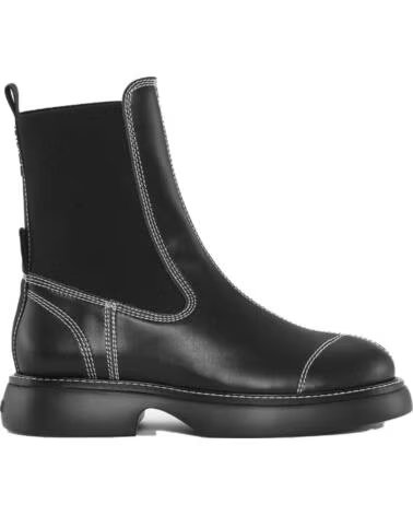 GANNI BOTAS EVERYDAY MID CHELSEA BOOTS TONAL NAPLACK EN NEGRO PARA MUJER BLACK