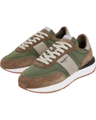 PEPE JEANS ZAPATILLAS PMS60020-595 EN VERDE PARA HOMBRE MULTICOLOR