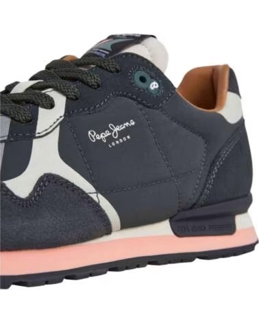 PEPE JEANS ZAPATILLAS BRIT PRINTS - ZAPATILLAS EN AZUL PARA HOMBRE 876-AZUL OSCURO-MARRóN