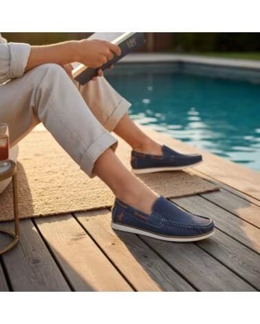TIMBOS MOCASIN COMODO PICADO DE HOMBRE MARINO 133219 AZUL