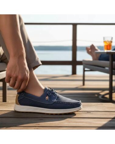 TIMBOS ZAPATO NÁUTICO CASUAL PICADO MARINO AZUL