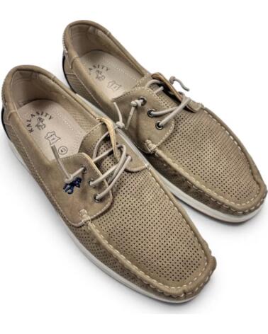 TIMBOS ZAPATO COMODO PICADO DE HOMBRE KAKI 133216 MARRóN