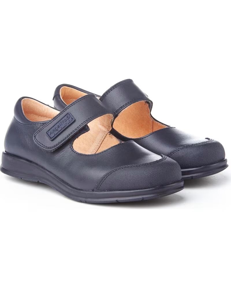 ANGELITOS ZAPATO COLEGIAL NAPA VELCRO REFORZADA TALLAS 24 A 41 MODELO 463 AZUL