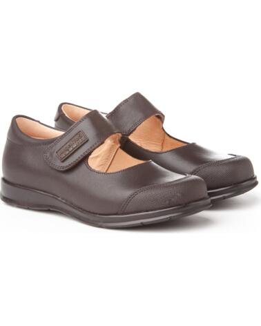 ANGELITOS ZAPATO COLEGIAL NAPA VELCRO REFORZADA TALLAS 24 A 41 MODELO 463 MARRóN