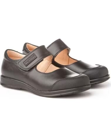 ANGELITOS ZAPATO COLEGIAL NAPA VELCRO REFORZADA TALLAS 24 A 41 MODELO 463 NEGRO