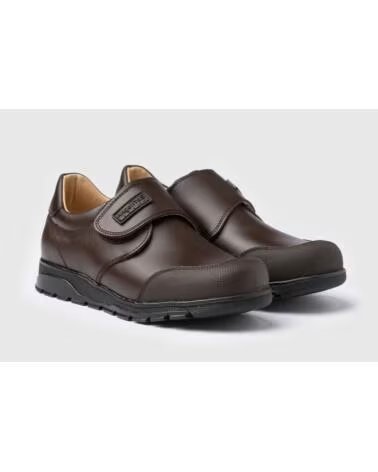 ANGELITOS ZAPATO COLEGIAL NAPA VELCRO TALLAS 22 A 42 MODELO 453 MARRóN