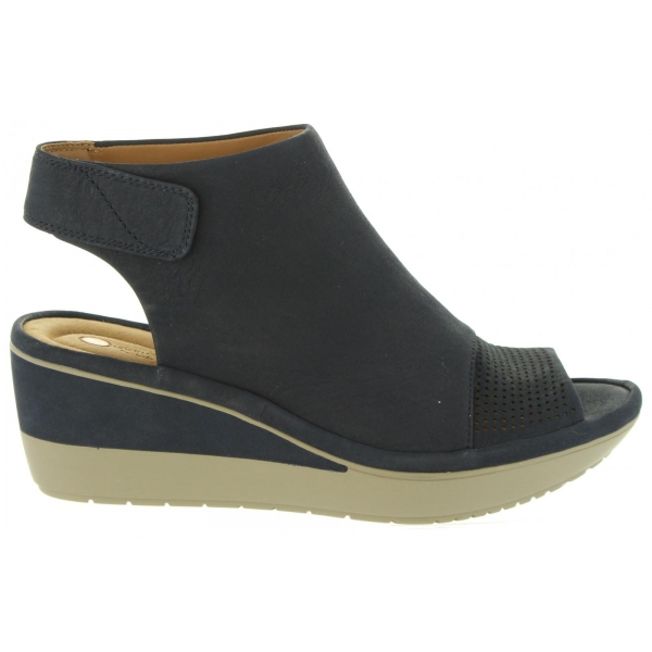 Chaussures compensées CLARKS  pour Femme 26133983 WYNNMERE  NAVY NUBUCK