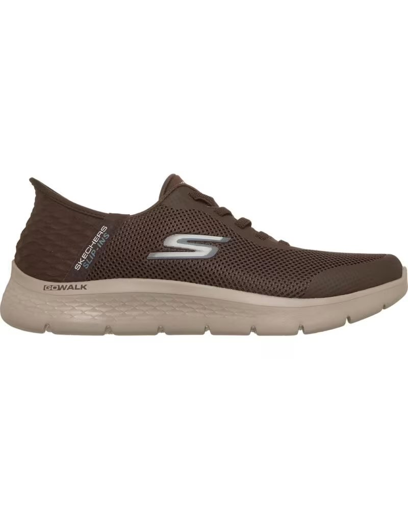 SKECHERS ZAPATILLAS GO WALK FLEX HANDS SLIP-INS MARRÓN MARRON