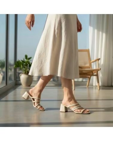 TIMBOS ZUECO DE VESTIR CON TACÓN 133336 BEIGE