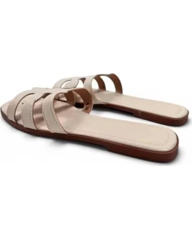 TIMBOS ZUECOS PLANOS DE MUJER 133335 EN COLOR BEIGE