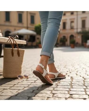TIMBOS SANDALIA ESCLAVA PLANA PARA MUJER 133314 BLANCO