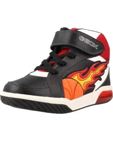 GEOX ZAPATILLAS ALTAS J569CC CON LUCES Y DISEÑO DE FUEGO PARA NIÑO C0048