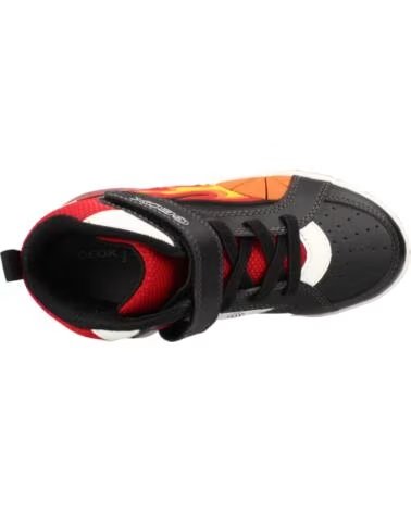 GEOX ZAPATILLAS ALTAS J569CC CON LUCES Y DISEÑO DE FUEGO PARA NIÑO C0048