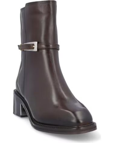 CARAMELO BOTINS DE MULHER CAR669-18 PELE CASTANHO PIEL MARRONPIEL MARRON