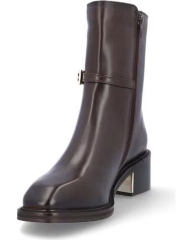 CARAMELO BOTINS DE MULHER CAR669-18 PELE CASTANHO PIEL MARRONPIEL MARRON