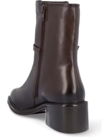 CARAMELO BOTINS DE MULHER CAR669-18 PELE CASTANHO PIEL MARRONPIEL MARRON