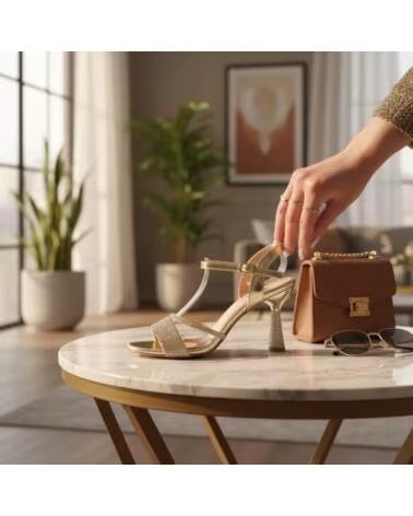 TIMBOS SANDALIA DE FIESTA 133350 CON TACÓN Y PEDRERÍA ORO AMARILLO
