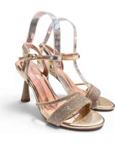 TIMBOS SANDALIA DE FIESTA 133350 CON TACÓN Y PEDRERÍA ORO AMARILLO