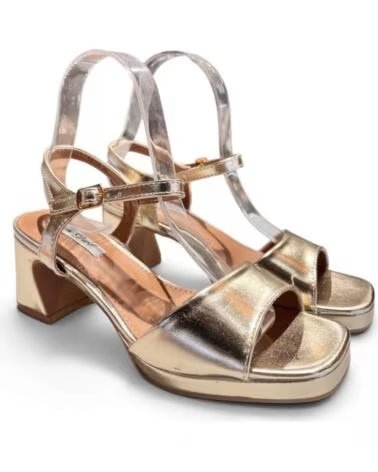 TIMBOS SANDALIA DE TACÓN Y PLATAFORMA PARA FIESTA - ORO 133116 AMARILLO