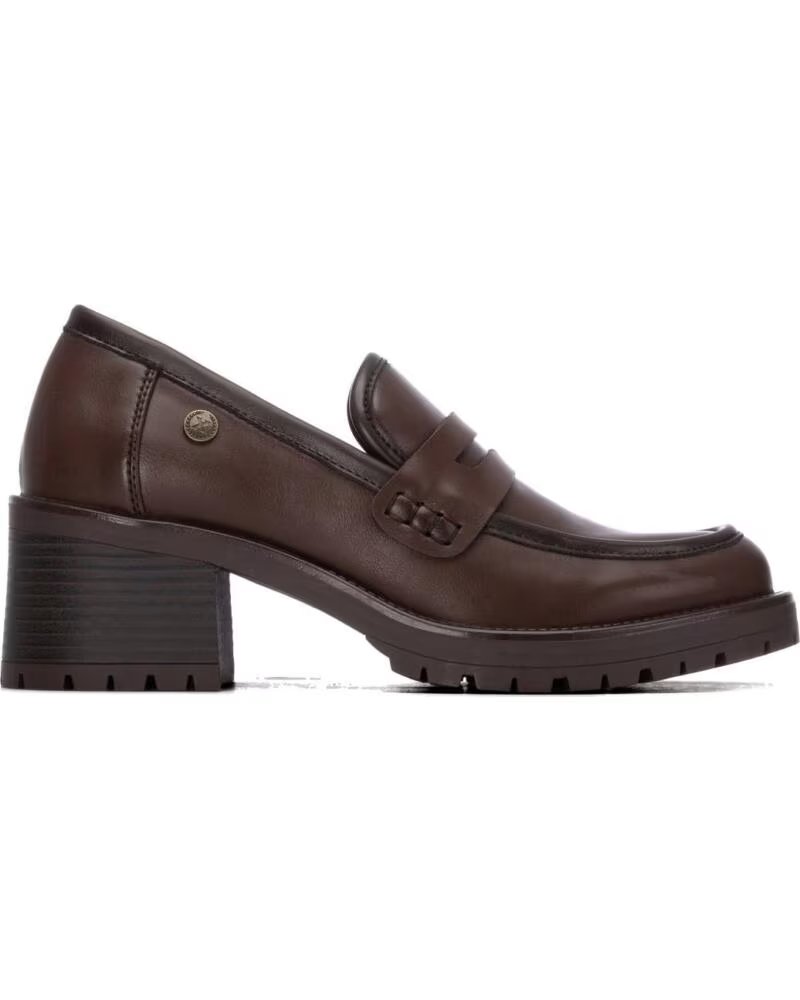 XTI MOCASÍN DE TACÓN ANCHO CON PLATAFORMA Y ESTILO TRACK PARA MUJER 146084 MARRON