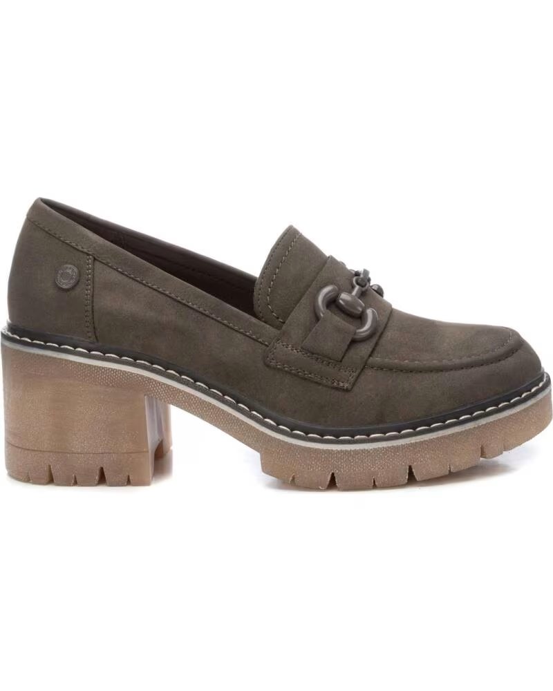 REFRESH 171417 MOCASINES CON TACÓN ANCHO Y PLATAFORMA KAKI