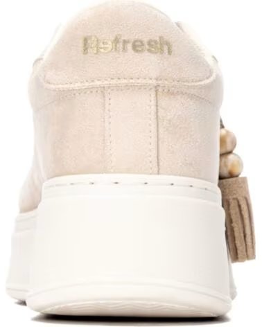 REFRESH ZAPATILLAS 176187 BEIGE CON PLATAFORMA Y ABALORIOS