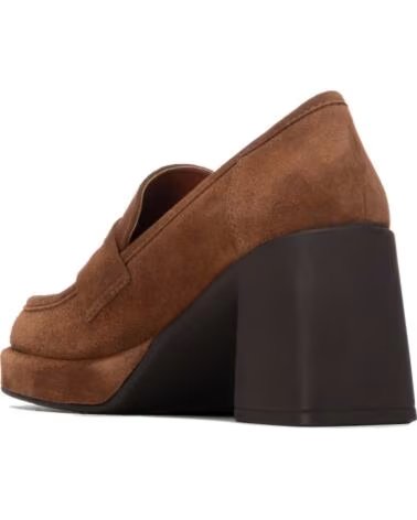 CARMELA MOCASSINS À TALON LARGE SUÉDINE 164400 CAMEL