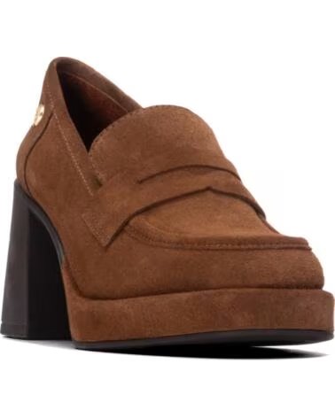 CARMELA MOCASSINS À TALON LARGE SUÉDINE 164400 CAMEL