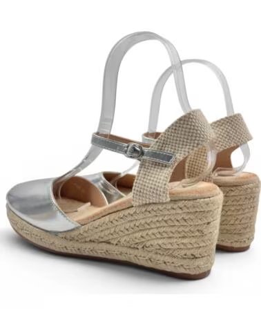 TIMBOS SANDALIA CUNA ESPARTO MUJER 133368 PLATEADO