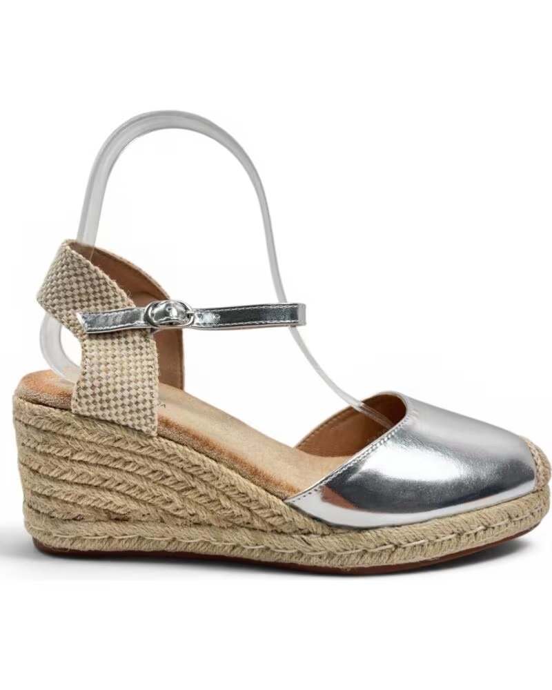TIMBOS SANDALIA CUNA ESPARTO MUJER 133368 PLATEADO