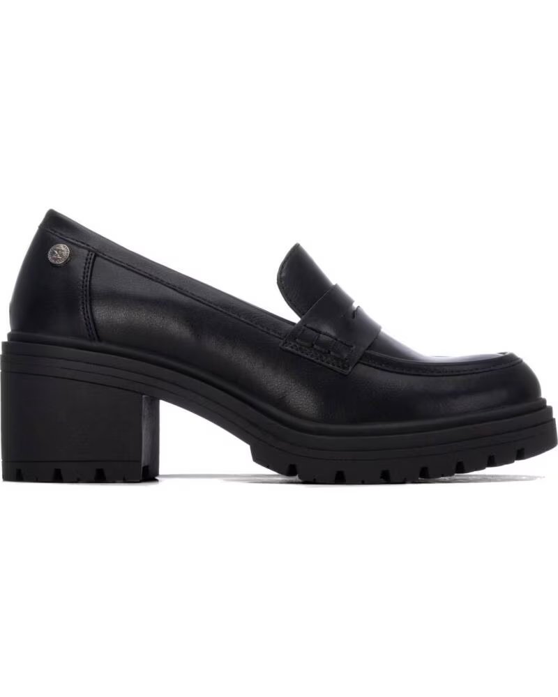XTI 146298 MOCASINES DE TACÓN ANCHO CON SUELA TRACK NEGRO