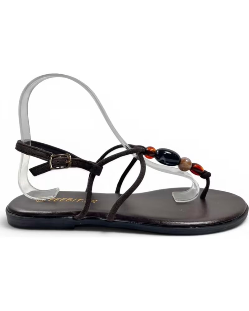 TIMBOS SANDALIA ESCLAVA PLANA MUJER 133372 MARRÓN