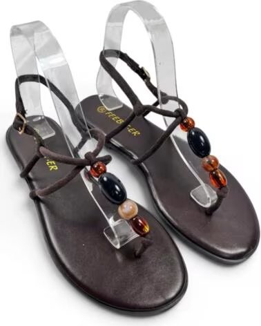TIMBOS SANDALIA ESCLAVA PLANA MUJER 133372 MARRÓN