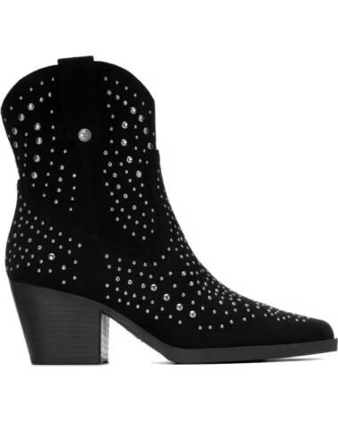 XTI BOTINES CAMPEROS 146192 NEGROS CON TACHUELAS Y TACÓN NEGRO