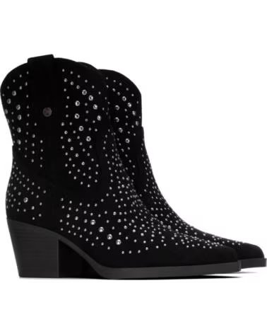 XTI BOTINES CAMPEROS 146192 NEGROS CON TACHUELAS Y TACÓN NEGRO
