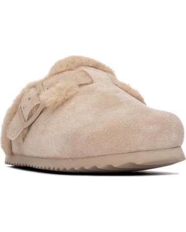 XTI ZUECOS DE MUJER 154096 EN BEIGE CON DETALLE DE PELO