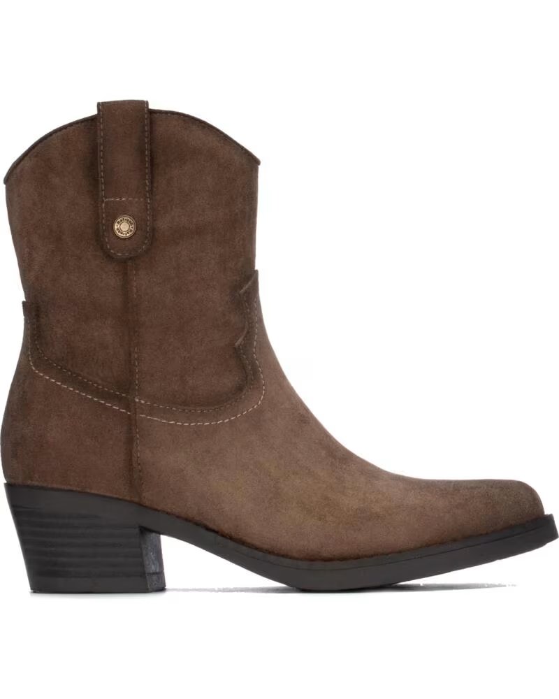 REFRESH 176144 BOTINES DE TACÓN ESTILO COWBOY TAUPE