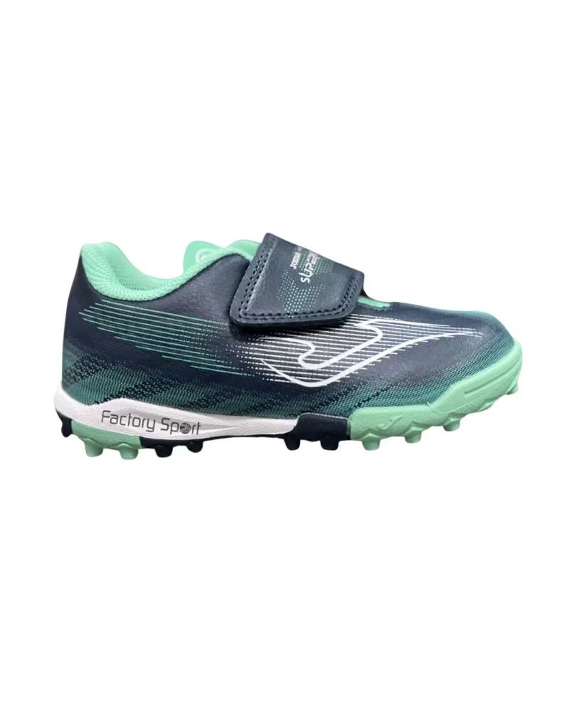 JOMA BOTAS DE FÚTBOL SUPERCOPA JR TURF VELCRO MARINO Y VERDE AGUA 2603 VARIOS COLORES