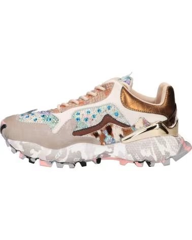 EXE 134-28 ZAPATILLAS DE PIEL BEIGE Y BRONCE LEATHER BRONZE