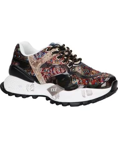 EXE ZAPATILLAS D190608-24 STRASS NEGRAS Y ROJAS BLACK RED