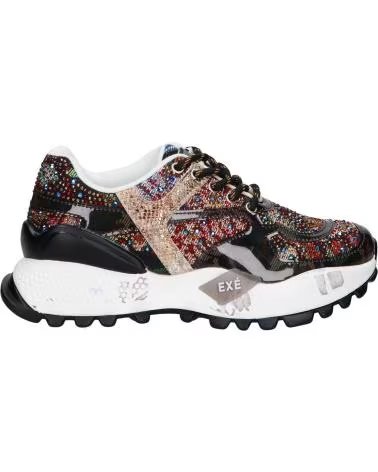 EXE ZAPATILLAS D190608-24 STRASS NEGRAS Y ROJAS BLACK RED