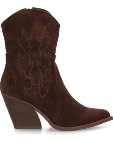 SPORT3PUNTO0 BOTINES COWBOY 2A-1410 MARRÓN CON TACÓN Y BORDADOS VARIOS COLORES