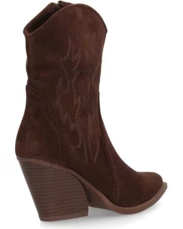 SPORT3PUNTO0 BOTINES COWBOY 2A-1410 MARRÓN CON TACÓN Y BORDADOS VARIOS COLORES