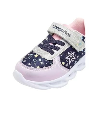 CONGUITOS ZAPATILLAS DEPORTIVAS PARA NIÑA COSH342002 NAVY CON ESTRELLAS Y LUCES AZUL
